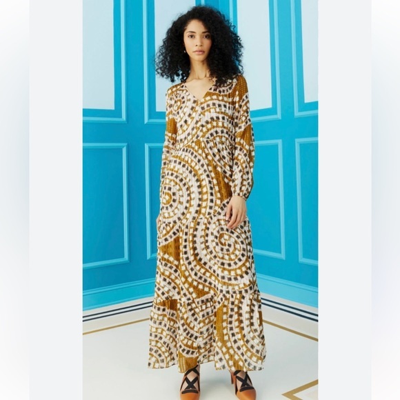 Marie Oliver Luciana Style Maxi Dress in Tapenade Mosaic Size Small - Picture 1 of 9